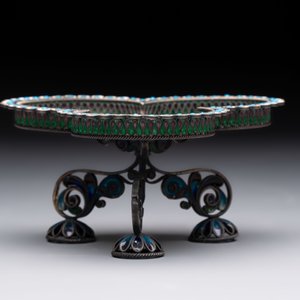 A Russian silver enamel tripod tazza, Julius Rappaport, St. Petersburg, Russia, 19/20th C. — 照片 5