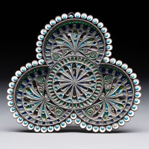 A Russian silver enamel tripod tazza, Julius Rappaport, St. Petersburg, Russia, 19/20th C. — 照片 6