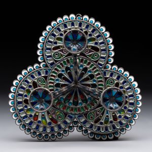 A Russian silver enamel tripod tazza, Julius Rappaport, St. Petersburg, Russia, 19/20th C. — 照片 7