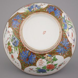 A Samson famille verte chinoiserie bowl with silver rim, 19th C. — 照片 2