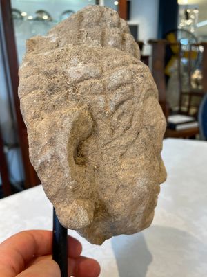 A sandstone torso and a Buddha head, Cambodia, late Khmer period, 13/14th C. — photo 12