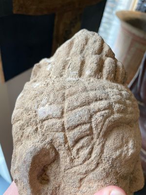 A sandstone torso and a Buddha head, Cambodia, late Khmer period, 13/14th C. — photo 13