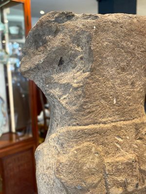 A sandstone torso and a Buddha head, Cambodia, late Khmer period, 13/14th C. — photo 7