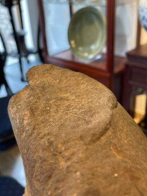 A sandstone torso and a Buddha head, Cambodia, late Khmer period, 13/14th C. — photo 8