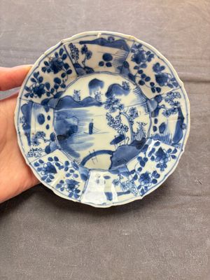 A set of 11 Chinese blue and white cups and saucers with riverscape design, Kangxi — photo 13