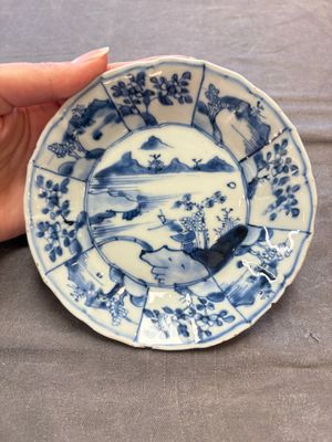 A set of 11 Chinese blue and white cups and saucers with riverscape design, Kangxi — photo 21