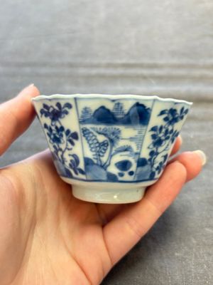 A set of 11 Chinese blue and white cups and saucers with riverscape design, Kangxi — photo 24