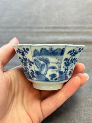 A set of 11 Chinese blue and white cups and saucers with riverscape design, Kangxi — photo 26