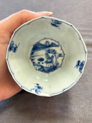 A set of 11 Chinese blue and white cups and saucers with riverscape design, Kangxi — photo 27