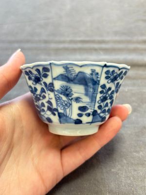 A set of 11 Chinese blue and white cups and saucers with riverscape design, Kangxi — photo 30