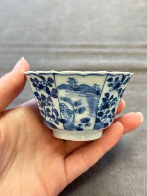 A set of 11 Chinese blue and white cups and saucers with riverscape design, Kangxi — photo 32