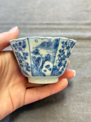 A set of 11 Chinese blue and white cups and saucers with riverscape design, Kangxi — photo 35