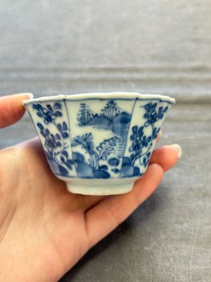 A set of 11 Chinese blue and white cups and saucers with riverscape design, Kangxi — photo 44