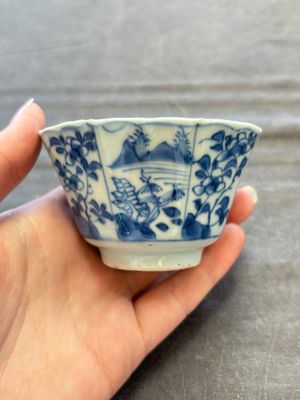 A set of 11 Chinese blue and white cups and saucers with riverscape design, Kangxi — photo 47