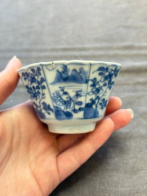 A set of 11 Chinese blue and white cups and saucers with riverscape design, Kangxi — photo 50