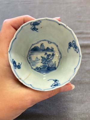 A set of 11 Chinese blue and white cups and saucers with riverscape design, Kangxi — photo 51