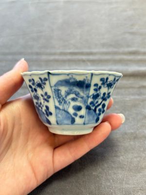 A set of 11 Chinese blue and white cups and saucers with riverscape design, Kangxi — photo 56