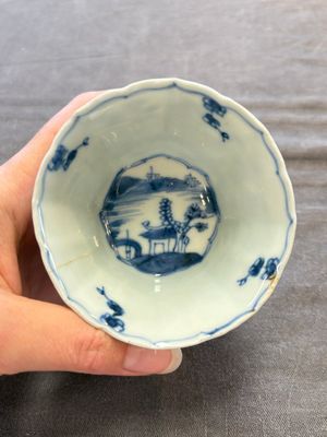 A set of 11 Chinese blue and white cups and saucers with riverscape design, Kangxi — photo 57