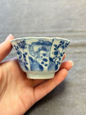 A set of 11 Chinese blue and white cups and saucers with riverscape design, Kangxi — photo 67