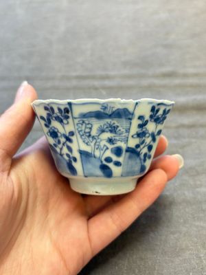A set of 11 Chinese blue and white cups and saucers with riverscape design, Kangxi — photo 68