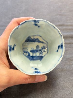 A set of 11 Chinese blue and white cups and saucers with riverscape design, Kangxi — photo 69