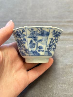 A set of 11 Chinese blue and white cups and saucers with riverscape design, Kangxi — photo 71