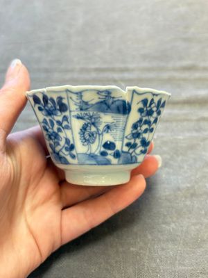 A set of 11 Chinese blue and white cups and saucers with riverscape design, Kangxi — photo 73