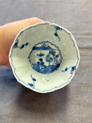 A set of 11 Chinese blue and white cups and saucers with riverscape design, Kangxi — photo 75