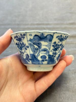 A set of 11 Chinese blue and white cups and saucers with riverscape design, Kangxi — photo 78