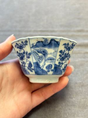 A set of 11 Chinese blue and white cups and saucers with riverscape design, Kangxi — photo 79