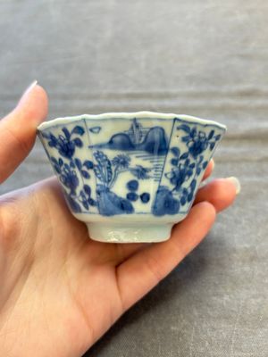 A set of 11 Chinese blue and white cups and saucers with riverscape design, Kangxi — photo 84