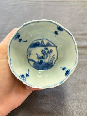 A set of 11 Chinese blue and white cups and saucers with riverscape design, Kangxi — photo 87
