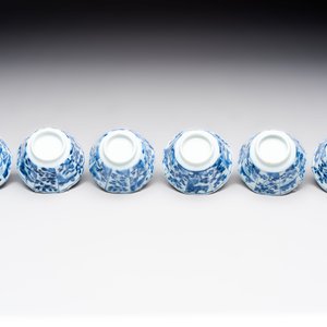 A set of 11 Chinese blue and white cups and saucers with riverscape design, Kangxi — photo 13