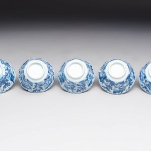 A set of 11 Chinese blue and white cups and saucers with riverscape design, Kangxi — photo 19