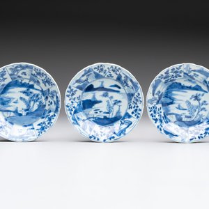 A set of 11 Chinese blue and white cups and saucers with riverscape design, Kangxi — photo 6