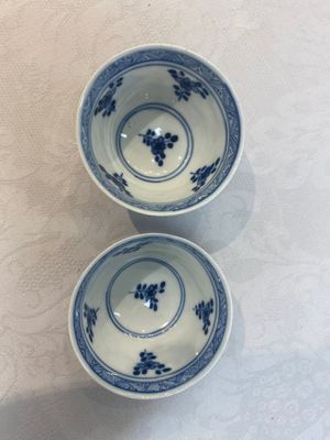 A set of 11 Chinese blue and white 'rabbit hunt' cups and saucers, Qianlong mark, 19th C. — photo 51