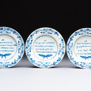 A set of 12 blue and white Dutch Delft 'Proverb' plates, 18th C. — photo 8