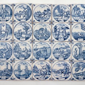 A set of 20 Dutch Delft blue and white biblical tiles, Utrecht, 18th C. — photo 1