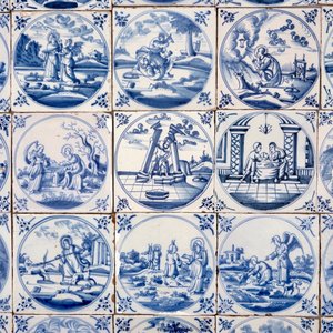 A set of 25 blue and white Dutch Delft biblical tiles, 18th C. — 照片 2