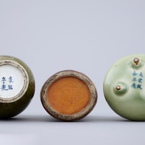 A set of 3 Chinese monochrome vases, 19th C. — 照片 6