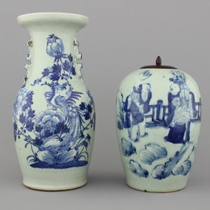 A set of 3 Chinese porcelain celadon vases, 19/20th C. — 照片 3
