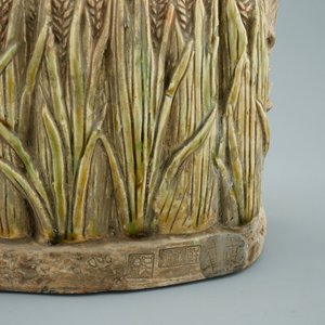 A set of 3 large Chinese partly glazed signed pottery groups, poss. Shiwan, 20th C. — 照片 25