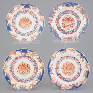 A set of 4 Chinese export porcelain Imari armorial plates, arms of Van Gellicum, Kangxi — 照片 1