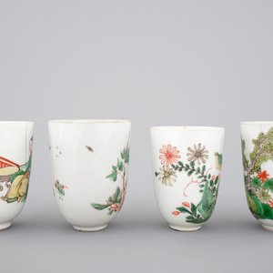 A set of 4 Chinese famille verte wine cups, Kangxi, ca. 1700 — 照片 4