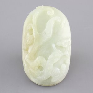 A set of 4 pale celadon jade carvings, 19/20th C. — foto 3
