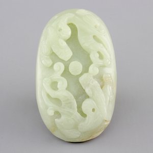A set of 4 pale celadon jade carvings, 19/20th C. — foto 4