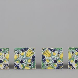 A set of 4 rare small format Dutch Delft tiles, 17th C. — photo 2