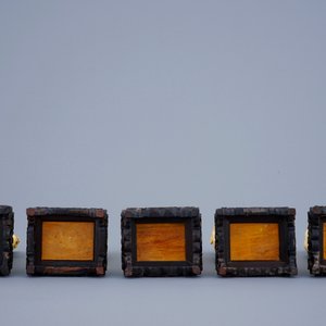 A set of 5 Chinese carved ivory figures of immortals on wooden bases, 19th C. — photo 6