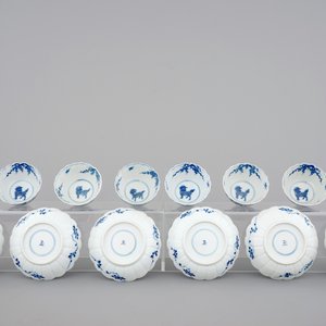 A set of 6 Chinese blue and white cups and saucers, Kangxi, ca. 1700 — photo 9