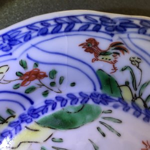 A set of 6 Chinese famille verte cups and 7 saucers with roosters, Kangxi — photo 17